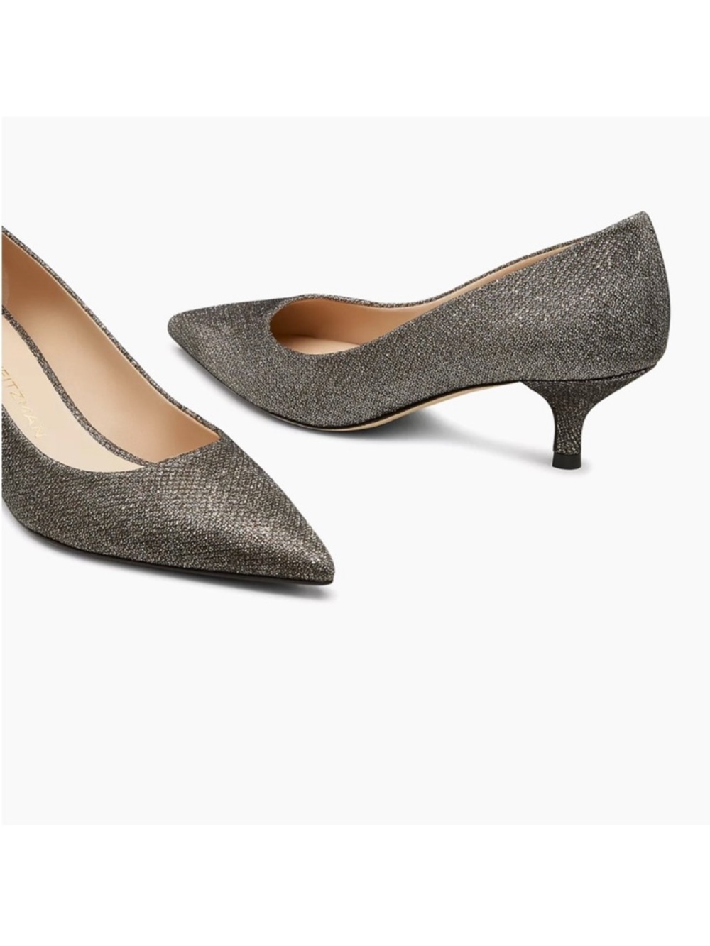 Stuart Weitzman Metallic Kitten Heel 50mm Pumps Power 50 - New Pyrite Size 7.5 W